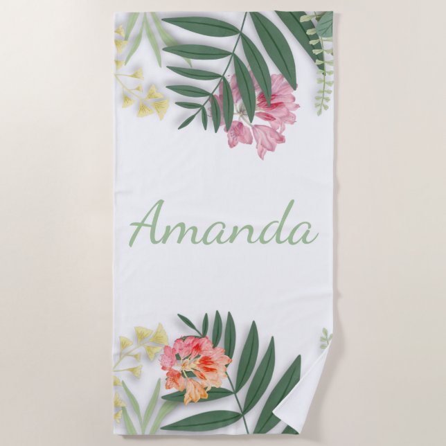 Serviette De Plage Flore tropicale (Devant)