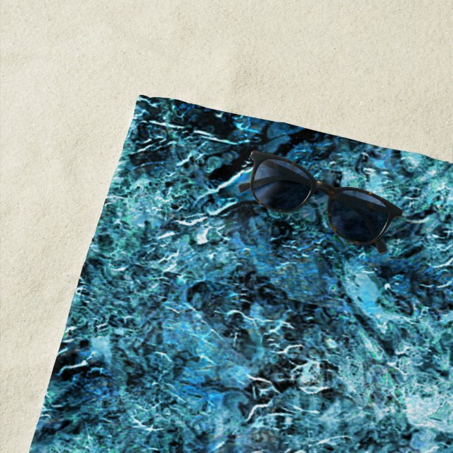 Serviette De Plage Floresta azul sob nevasca ou vidro trincado (En situation)