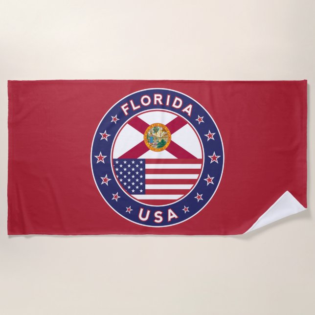 Serviette De Plage Florida, red (Devant)