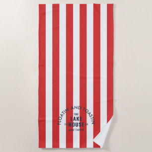 Serviette De Plage Flotter et griller au Lake House Red Stripe