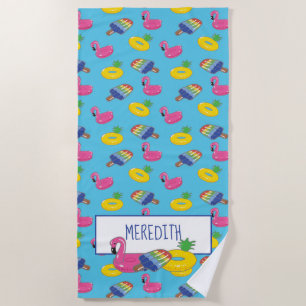 Serviette De Plage Flottes personnalisées Bleues Bleues Bleues