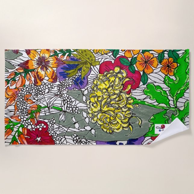 Serviette De Plage Flower Arranging Beach Towel (Devant)