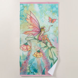 Serviette de plage Flower Fairy Fantasy Art