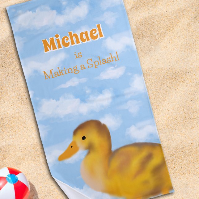 Serviette De Plage Fluffy Duck Personnalisé (Créateur téléchargé)