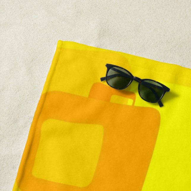 Serviette De Plage Flux de soleil vibrant - Formes d'art abstrait mod (En situation)