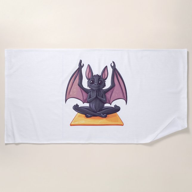 Serviette De Plage Flux de yoga de chauve-souris (Devant)