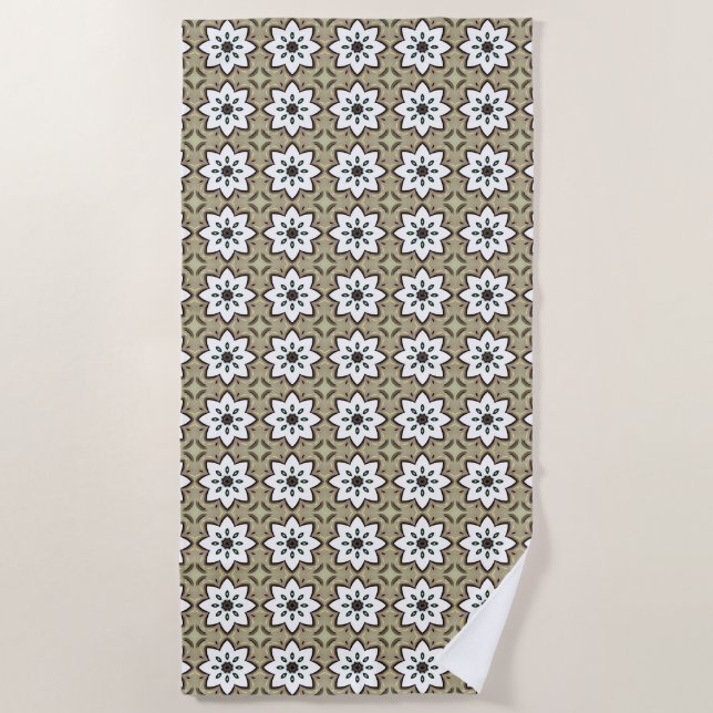 Serviette De Plage Fond décoratif beige à motifs (Devant)