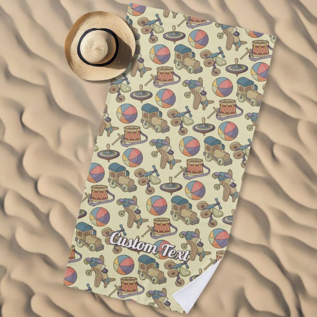 Serviette De Plage Fond d'icônes de jouets (Créateur téléchargé)
