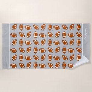 Serviette De Plage Football américain élégant sur gris