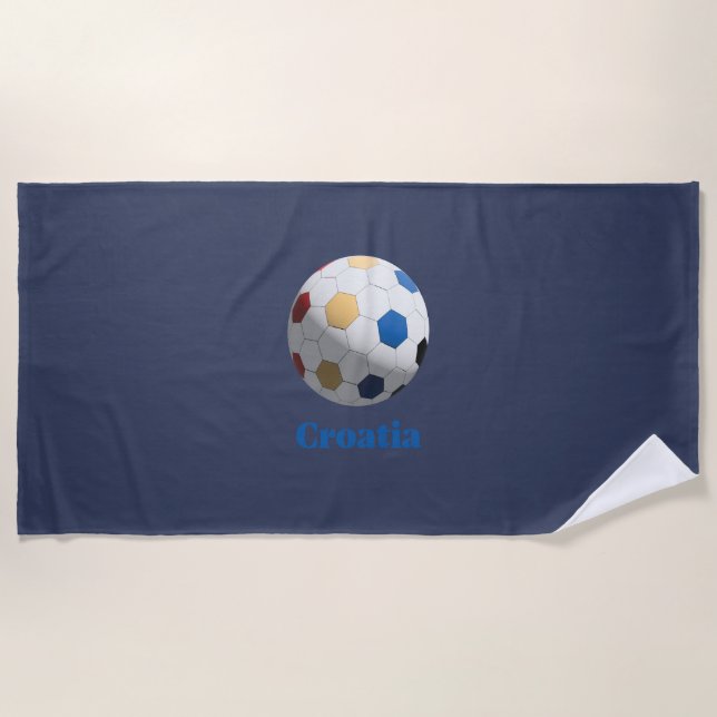 Serviette De Plage Football Croatie (Devant)