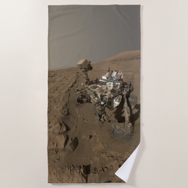 Serviette De Plage Forage sur Mars Curiosité Paysage Martien Rouge (Devant)
