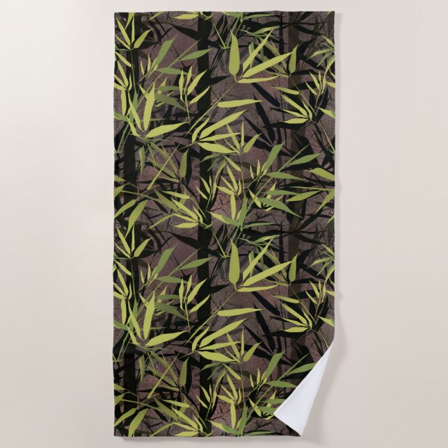 Serviette De Plage Forêt de bambou. (Devant)