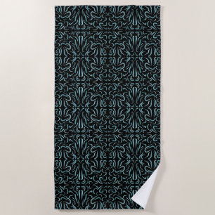 Serviette De Plage Formes de contour effilées remplies de couleurs aq