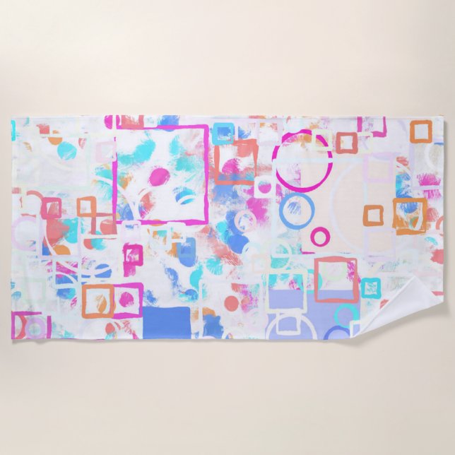 Serviette De Plage Formes géométriques Abstraites (Devant)