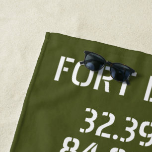 Serviette De Plage Fort Benning Latitude Longitude