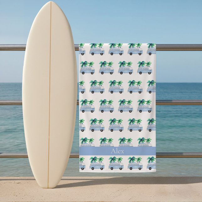 Serviette De Plage Fourgonnette de surf Gone Surfing  (Gone Surfing Beach Towel)