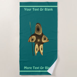 Serviette De Plage Fractal Inuit Hunter
