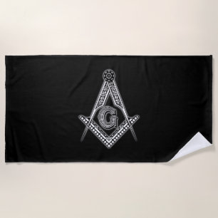 Serviette De Plage Franc-maçon (noir)