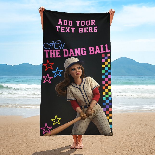Serviette De Plage Frappe donc cette balle Drôle de visage de poupée  (Créateur téléchargé)