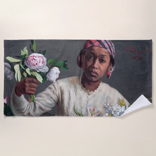 Serviette De Plage Frédéric Bazille - Jeune femme aux pivoines (Devant)
