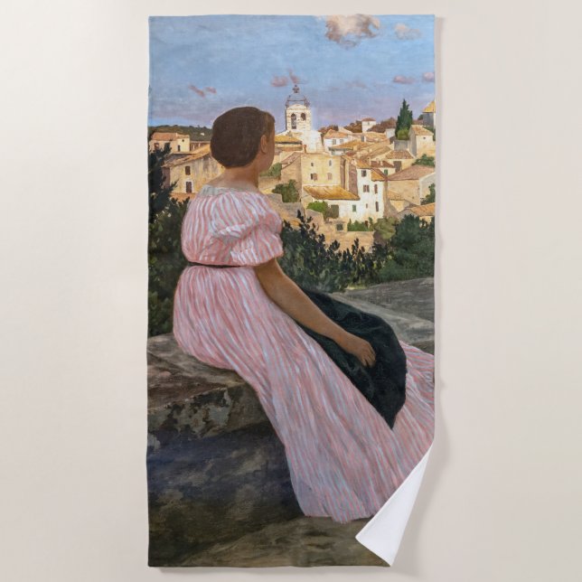 Serviette De Plage Frederic Bazille - La robe rose (Devant)