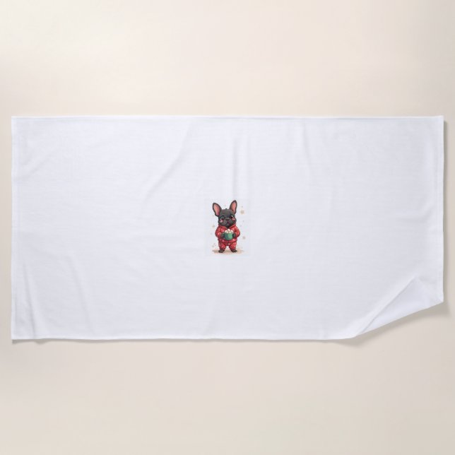 Serviette De Plage French Bulldog Cozy Cocoa (Devant)