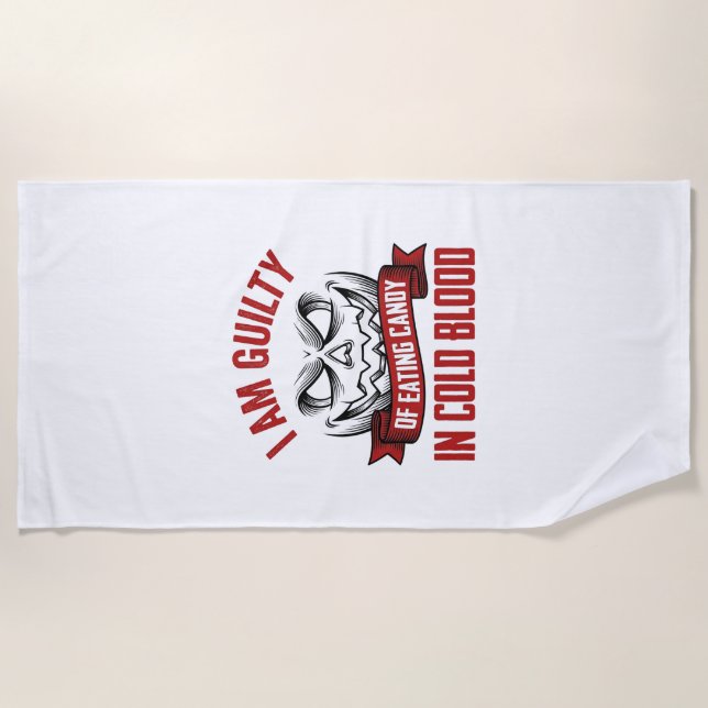 Serviette De Plage Friandise d'Halloween Coupable Design de Citrouill (Devant)