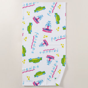 Serviette De Plage FRIENDS™ Motif Taxi et Fontaine à Eau