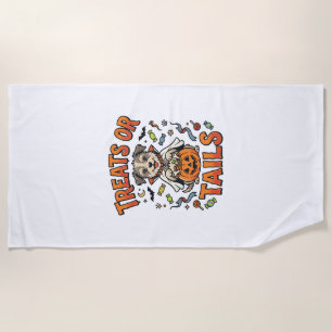 Serviette De Plage Fripe de chien d'Halloween