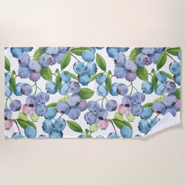 Serviette De Plage Fruit aux bleuets  (Devant)