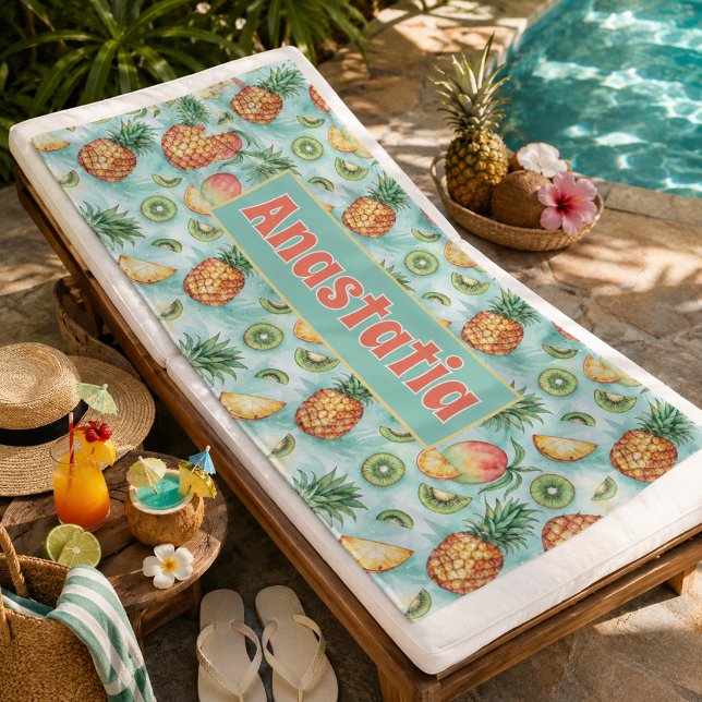 Serviette De Plage Fruit Tropical Personnalisé  (Créateur téléchargé)