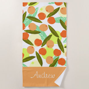 Serviette De Plage Fruits de néflier d'été Verdure