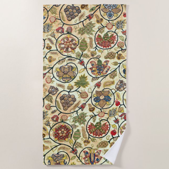 Serviette De Plage Fruits et fleurs de broderie (Devant)