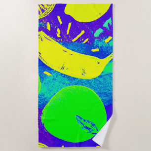 Serviette De Plage Fruits expressifs Neon Color Art Motif