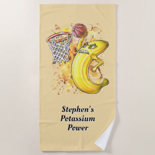 Serviette De Plage Fruity Slam Dunk - Banane énergétique dessinée à l