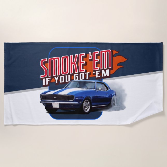 Serviette De Plage Fumée de Camaro (Devant)