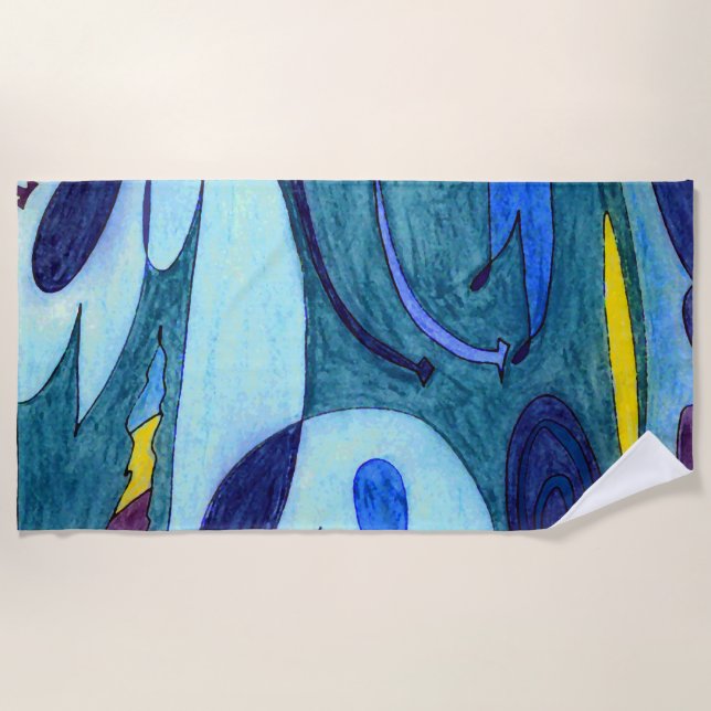 Serviette De Plage Fumes bleues (Devant)