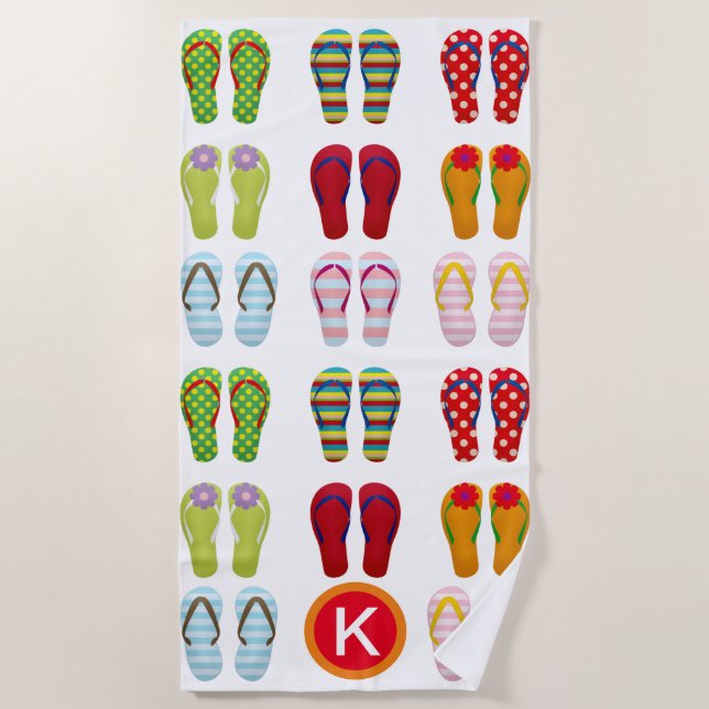 Serviette De Plage Fun Flip Flops Personnalisé (Devant)