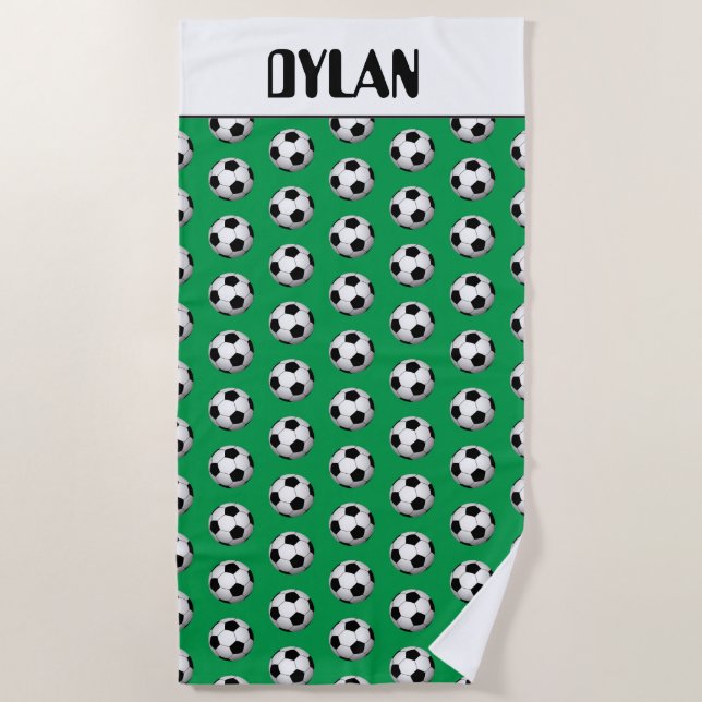 Serviette De Plage Fun Football boule ajouter nom plage serviette spo (Devant)