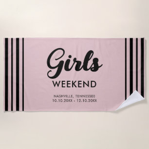 Serviette De Plage Fun Matching Girls Week-end Voyage Destination