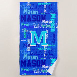 Serviette De Plage Fun Personalized and Monogrammed Boy's