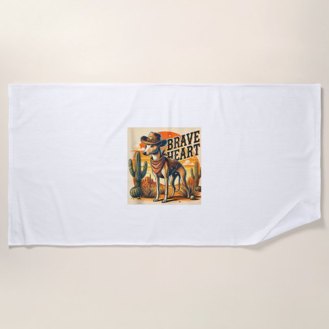 Serviette De Plage Funky Sheriff Chien Chemise Greyhound Whippet Chie (Devant)