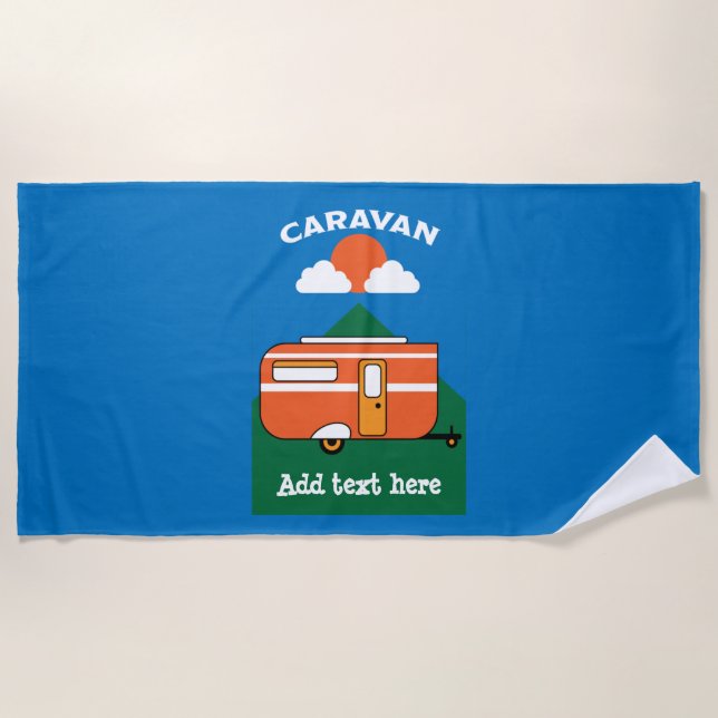 Serviette De Plage Funny Accessoires caravane Camping Caravaner (Devant)