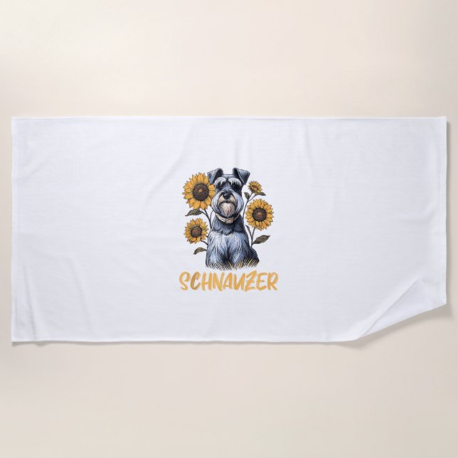 Serviette De Plage Funny Chien Schnauzer (Devant)