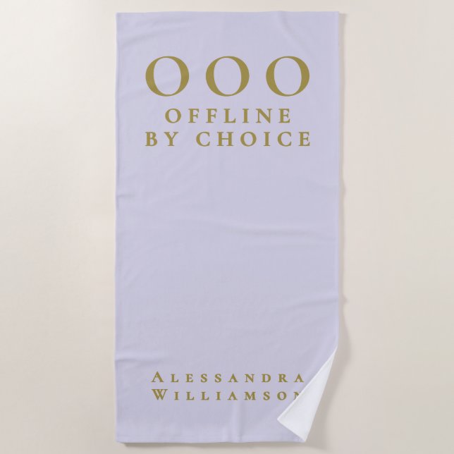 Serviette De Plage Funny Custom Pastel,Purple Gold OOO Minimalist  (Devant)