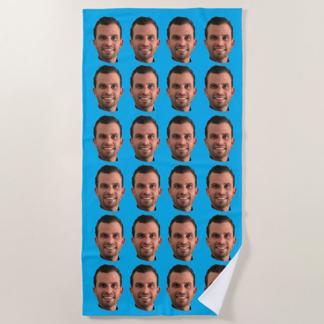 Serviette De Plage Funny Custom Photo Face Beach Towne Personnalisé (Devant)