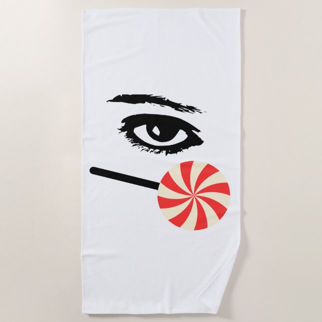 Serviette De Plage Funny Eye Candy Beach Towel for Men – Summer Fun (Devant)