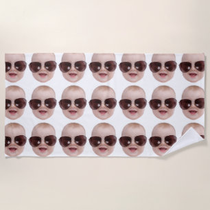 Serviette De Plage Funny Face Meilleur Ami Photo Anniversaire Cadeau