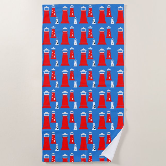 Serviette De Plage Funny Motif phare (Devant)