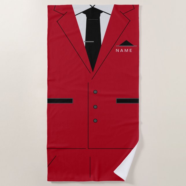 Serviette de plage Funny personnalisée avec nom pe (Devant)